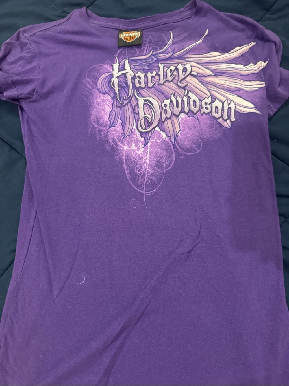 Harley-Davidson Purple and White Wing Graphic Tee